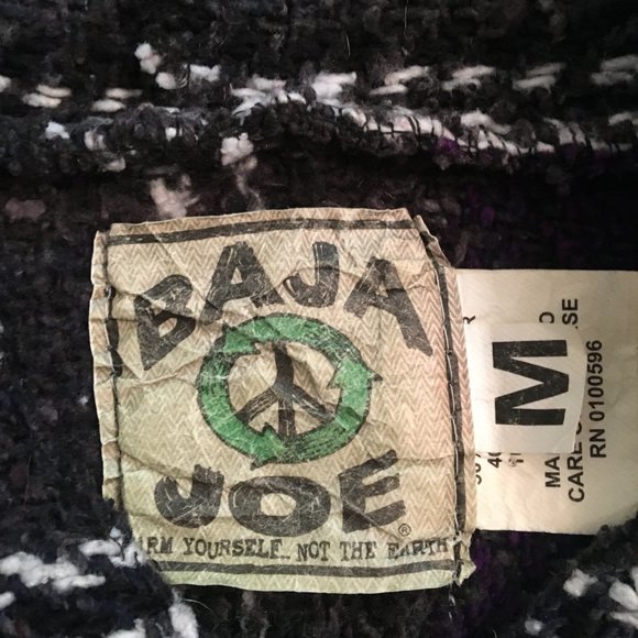 Baja Joe Hoodie size Medium sweatshirt surfer striped Beach Hoodie - Picture 3 of 12